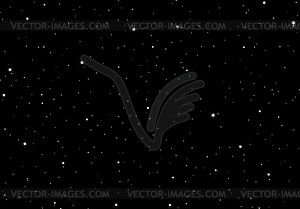 Звездная ночь абстрактный фон с рассеянными - черно-белый векторный клипарт