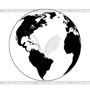 Знак земного шара. Географический глобус вид мира - клипарт в векторном виде