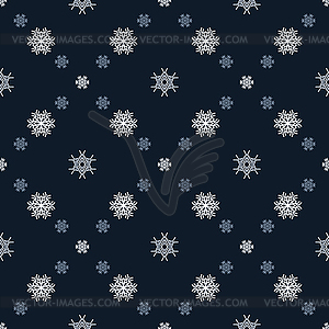 Christmas snowflakes seamless pattern for winter - vector clip art