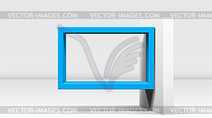 3D frame on stand or abstract minimalistic rectangl - vector clipart