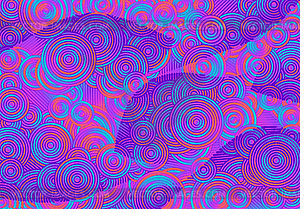 Abstract psychedelic background with circles and - vector image