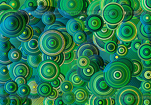 Abstract psychedelic background with circles and - vector image