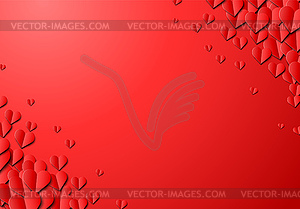 Paper hearts background for Valentine`s Day greetin - vector image