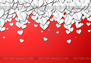 Фон из бумажных сердечек для поздравления с Днем Святого Валентина - цветной векторный клипарт