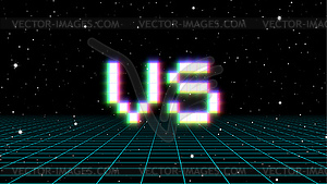 Versus sign with arcade game style with pixel - vector clipart