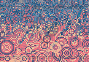 Abstract psychedelic background with circles and - vector image