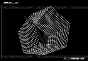 Abstract 3d wireframe shape or basic element with - vector clipart / vector image