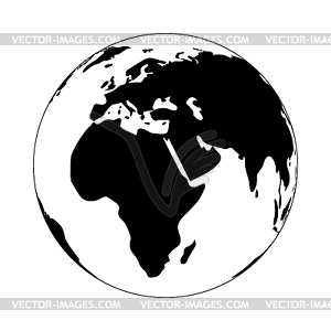 Знак земного шара. Географический глобус вид мира - рисунок в векторе