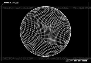 Abstract 3d wireframe shape or basic element with - vector image