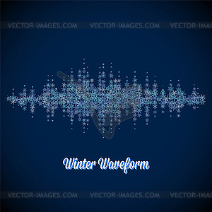 Christmas music waveform made of different scattere - vector clipart