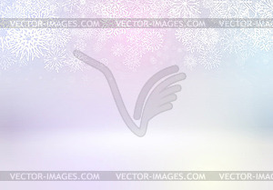 Christmas card with snowflakes falling on soft - vector clipart