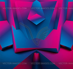 Abstract geometric background with colorful 3D - vector clipart