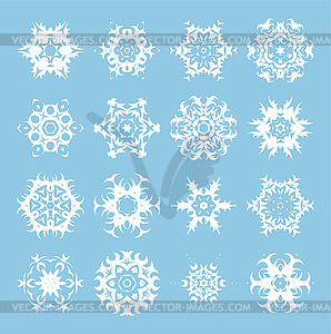 Set of snowflakes for Christmas eve holidays - vector image