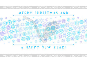 Christmas card with frame of blue and violet - vector clip art