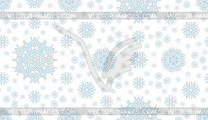 Рождественская снежинка бесшовный узор для зимы - изображение в векторе / векторный клипарт
