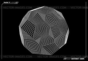 Abstract 3d wireframe shape or basic element with - vector image