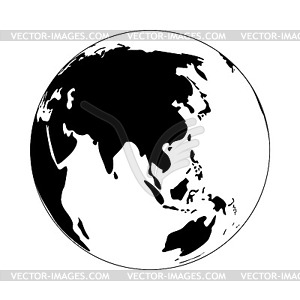 Earth globe sign. Geographic globe view of world - vector image