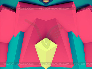 Abstract geometric background with colorful 3D - vector clipart