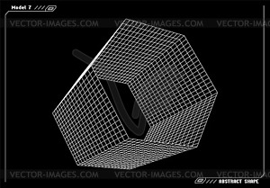 Abstract 3d wireframe shape or basic element with - vector image