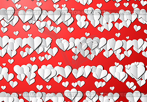 Paper hearts background for Valentine`s Day greetin - vector clip art