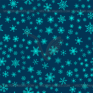 Snowflakes seamless pattern for Christmas - color vector clipart