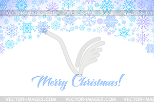 Christmas card with frame of blue and violet - royalty-free vector clipart