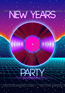 New years party invitation poster or flyer with - vector image