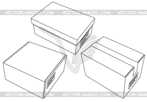 Cardboard boxes set for delivery and storage. carto - vector image