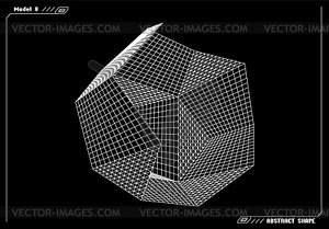 Abstract 3d wireframe shape or basic element with - vector image