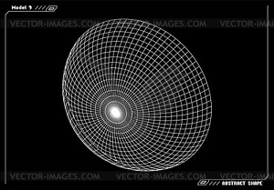 Abstract 3d wireframe shape or basic element with - vector clipart