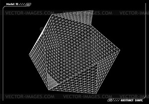 Abstract 3d wireframe shape or basic element with - vector clipart