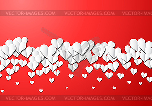 Paper hearts background for Valentine`s Day greetin - vector EPS clipart