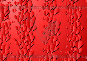 Paper hearts background for Valentine`s Day greetin - vector clip art