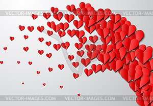 Paper hearts background for Valentine`s Day greetin - vector clip art