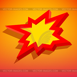 Retro card with explosion sign as text frame - vector clip art