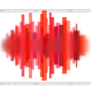 Размытая форма сигнала, состоящая из прозрачных красных линий - клипарт в векторном виде
