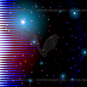 Mystic shiny sound sign with sparkles in galaxy - vector image