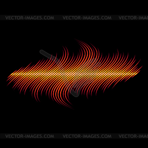 Fire styled music waveform with sharp edges - vector clipart