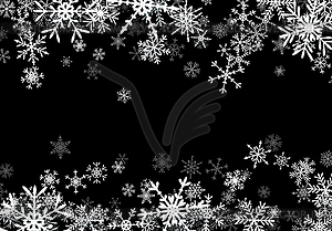 Christmas background with falling snowflakes. Winte - vector clipart