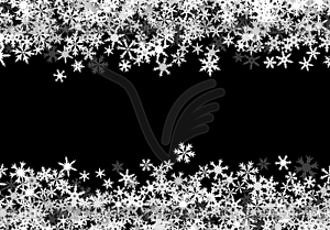 Christmas background with falling snowflakes. Winte - vector image