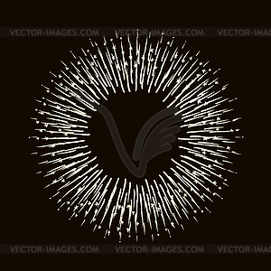 Exploding firework burst in vintage style. Retro - stock vector clipart