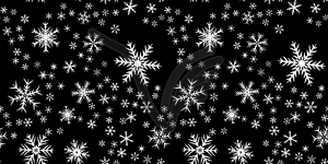 Snowflakes seamless pattern for Christmas - white & black vector clipart