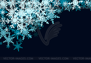 Christmas background with falling snowflakes. Winte - vector clip art