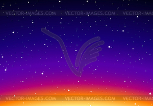 Stars in sky on sunrise or sundown. Abstract - vector clipart