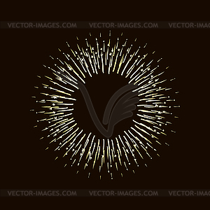 Exploding firework burst in vintage style. Retro - vector clip art