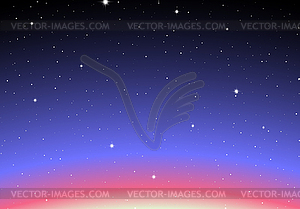 Stars in sky on sunrise or sundown. Abstract - vector clip art