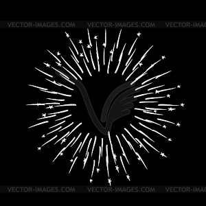 Exploding firework burst in vintage style. Retro - vector clipart