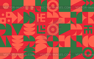 Christmas background with bauhaus or neo-geo shapes - vector image