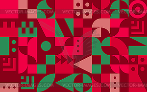 Christmas background with bauhaus or neo-geo shapes - vector image