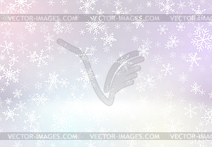 Christmas background with snow falling on blurred - vector clipart